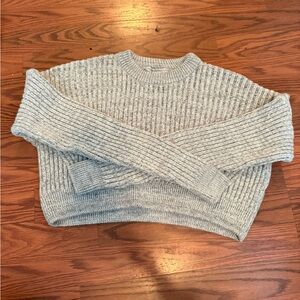 Urban Outfitters Light Gray Cropped Ribbed Sweater